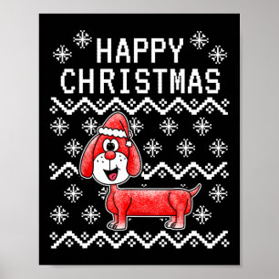 Dachshund Ugly Christmas Dog  Poster