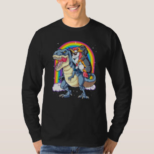 Dachshund Unicorn Dinosaur T Rex Kids Girls Rainbo T-Shirt