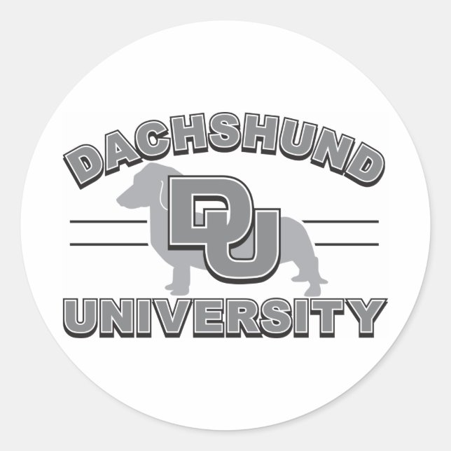 Dachshund University Classic Round Sticker (Front)