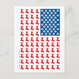 Dachshund USA Patriotic Flag Postcard