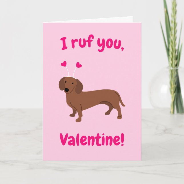 Dachshund Valentine Card (Front)