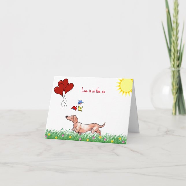 Dachshund Valentine  Card (Front)