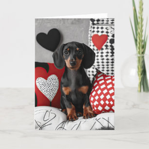 Dachshund Valentine Card