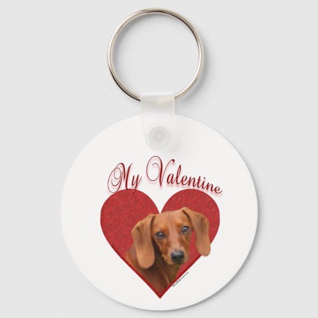 Dachshund Valentine  Key Ring (Front)