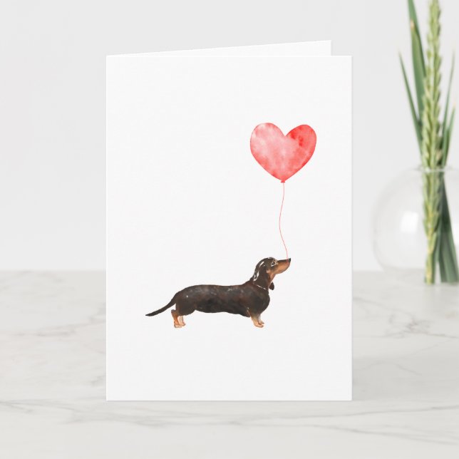 Dachshund Valentines Card, Dog Valentines Card (Front)