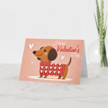 Dachshund Valentine's Day Card