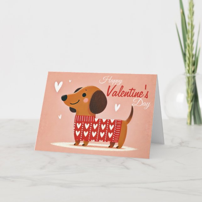 Dachshund Valentine's Day Card (Front)