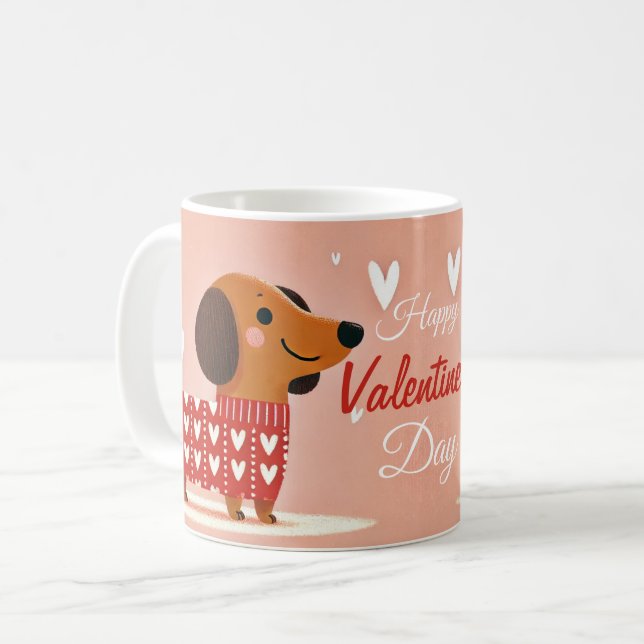Dachshund Valentine's Day Mug (Front Left)