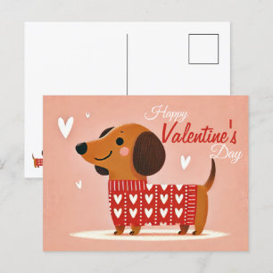 Dachshund Valentine's Day Postcard