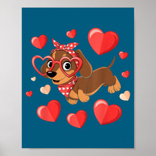 Dachshund Valentines Day Wiener Dog Lover Weenie H Poster