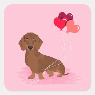 Dachshund valentines sticker - doxie dog