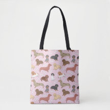 dachshund variety pattern in pink