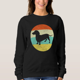 Dachshund Vintage Retro 80s Doxie Dog Mum Dog Dad Sweatshirt