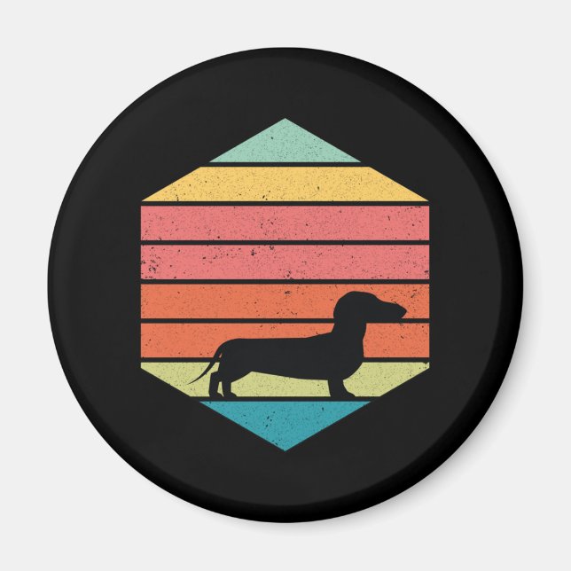 Dachshund Vintage Retro Classic Magnet (Front)