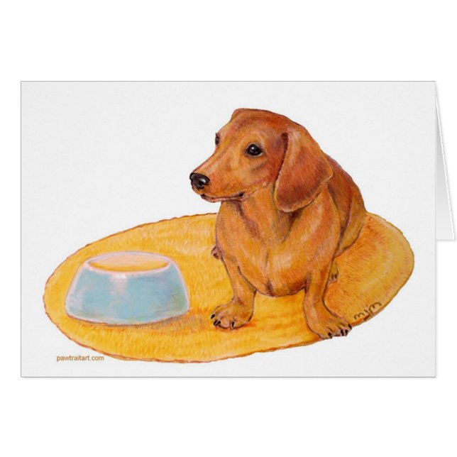 Dachshund waits for Dinner (Front Horizontal)