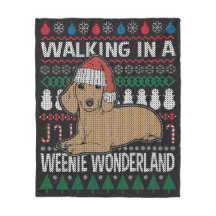 Dachshund Walking In A Weenie Wonderland