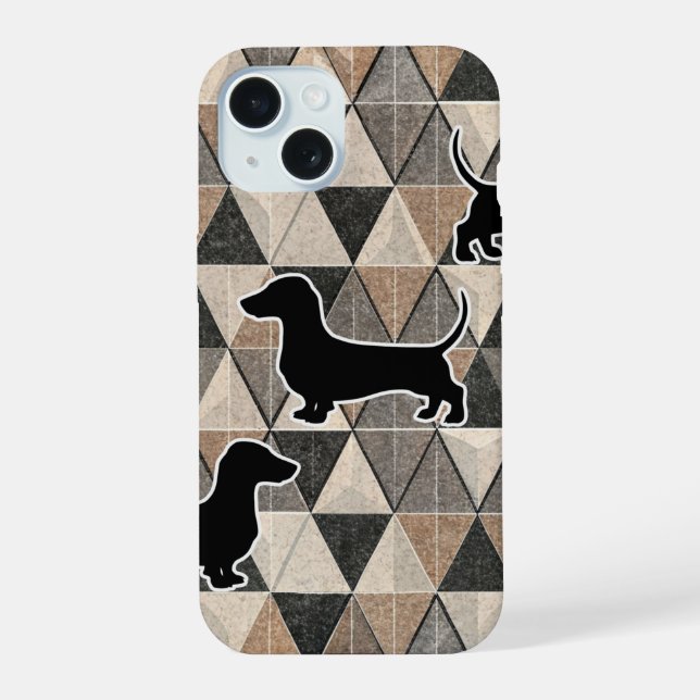 Dachshund Walking iPhone 15 Case (Back)