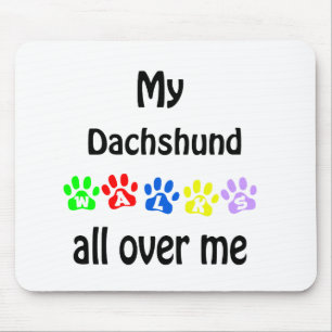 Dachshund Walks Design Mouse Pad