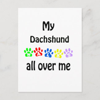 Dachshund Walks Design Postcard