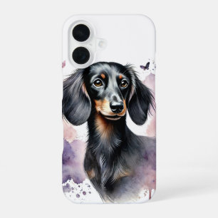 Dachshund Watercolor Art iPhone 16 Case