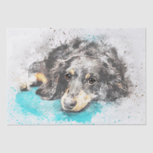 Dachshund Watercolor Decoupage Tissue Paper