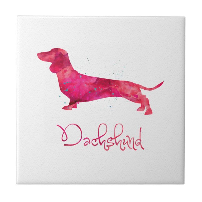 Dachshund - Watercolor Design Tile (Front)