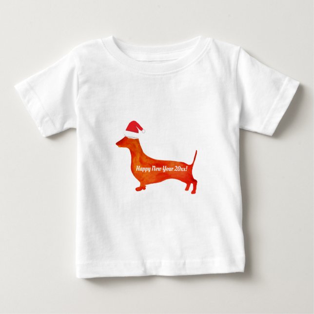 Dachshund watercolor drawing, custom  Baby T-Shirt (Front)