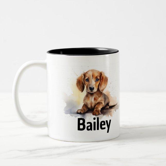 Dachshund Watercolor Mug (Left)