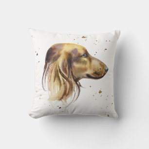 Dachshund Watercolor Pet Animal Weiner Dog Cushion