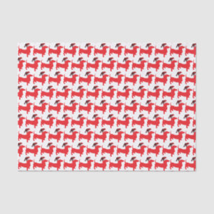 Dachshund Wearing a Santa Claus Hat for Christmas Tissue Paper