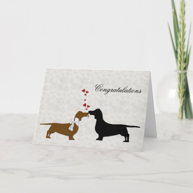 Dachshund Wedding Congratulations Card (Front)