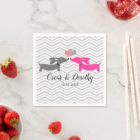 Dachshund Wedding Personalised Doxie Napkins