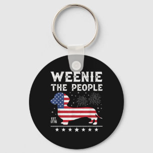 Dachshund Weenie The People Funny American Flag 4t Key Ring