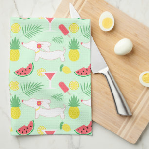 Dachshund Weenies & Martinis Gift Kitchen Dish  Tea Towel