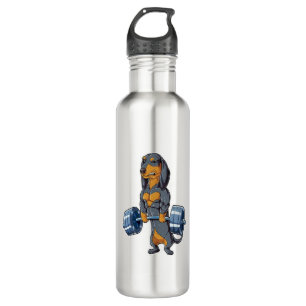 Dachshund Weightlifting   710 Ml Water Bottle