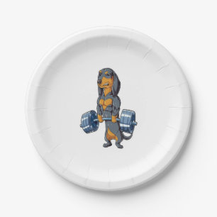 Dachshund Weightlifting   Paper Plate