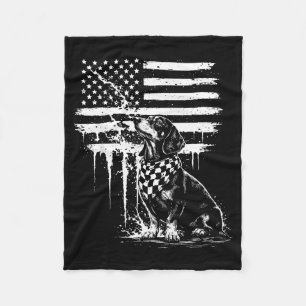 Dachshund weiner american flag 4th of july doxie fleece blanket