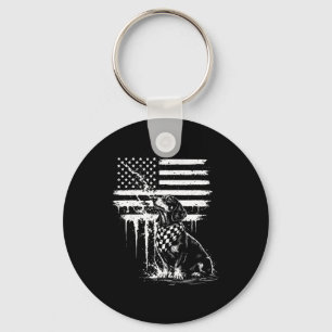 Dachshund weiner american flag 4th of july doxie key ring