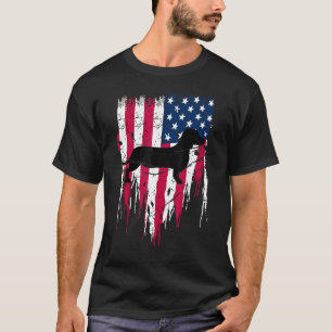 Dachshund Weiner American Usa Flag 4th Of July T-Shirt
