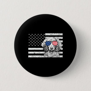 Dachshund Weiner Dog 4th Of July Us American Flag 6 Cm Round Badge