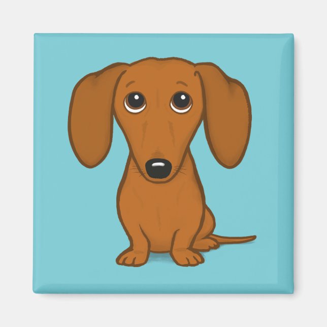 Dachshund | Weiner Dog | Cute Doxie Cartoon Dog Magnet (Front)