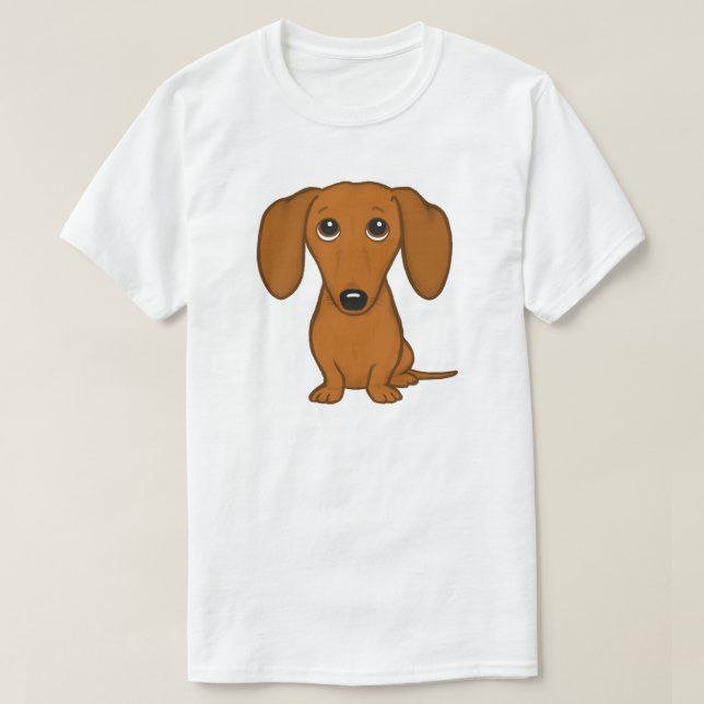 Dachshund | Weiner Dog | Cute Doxie Cartoon Dog T-Shirt (Design Front)