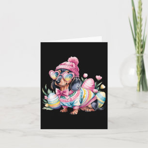 Dachshund Weiner Dog Floral Eggs Easter Day Dog Lo Card