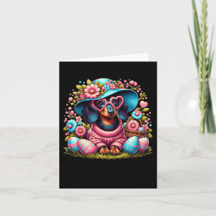 Dachshund Weiner Dog Floral Eggs Easter Day Dog Lo Card