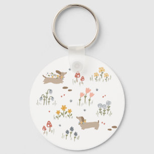 Dachshund Weiner Dog Lovers Wildflower Home Key Ring