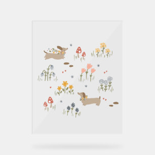 Dachshund Weiner Dog Lovers Wildflower Wall Art  Acrylic Sign