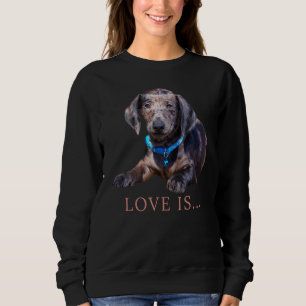 Dachshund Weiner Dog Mum Dad Love Doxie Puppy Cut Sweatshirt