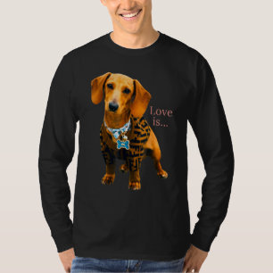 Dachshund Weiner Dog Mum Dad Love Doxie Puppy Cut T-Shirt