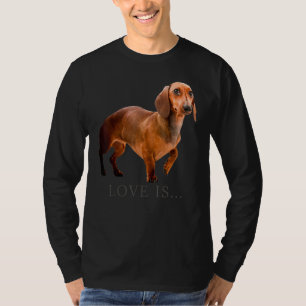 Dachshund Weiner Dog Mum Dad Love Doxie Puppy Cute T-Shirt