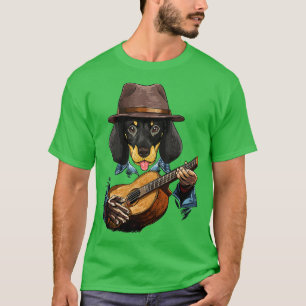 Dachshund Weiner Dog Playing Guitar Dog Lover Guit T-Shirt